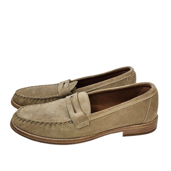 Allen Edmonds Mens Dylan Penny Loafers, Suede, Slip On, Tan, Size 13 D - Picture 1 of 9